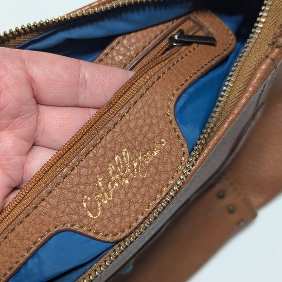 Catchfly Studio Western Leather Purse Shoulder Bag Brown Turquoise Crossbody - Picture 4 of 7